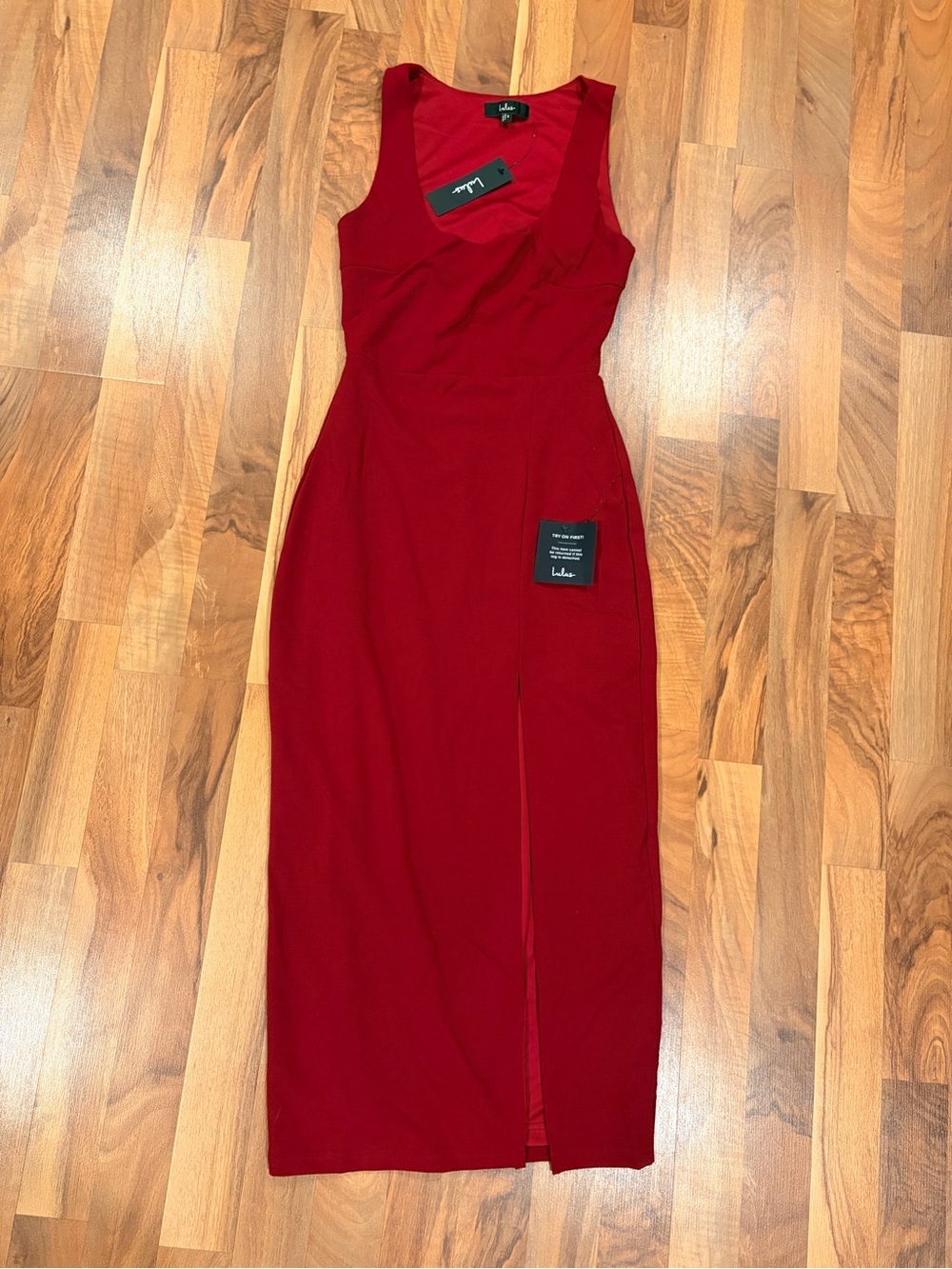 Lulus Women's Sleeveless Scoop-Neck Midi Dress in wine red. - Picture 5 of 13